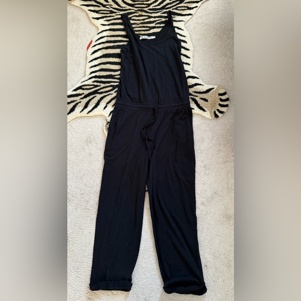 Michael Stars Tank Jumpsuit in Black Comfy Soft Stretch Size Small EUC - Picture 5 of 10